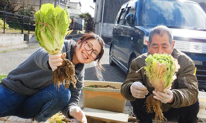 ゆうゆうの家 松永 野菜の収穫 写真