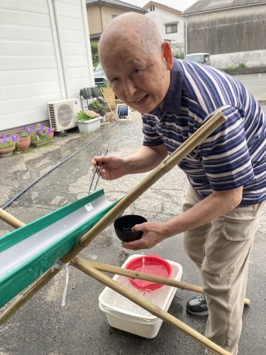 夏本番♫今年初めてのそうめん流しをしました。